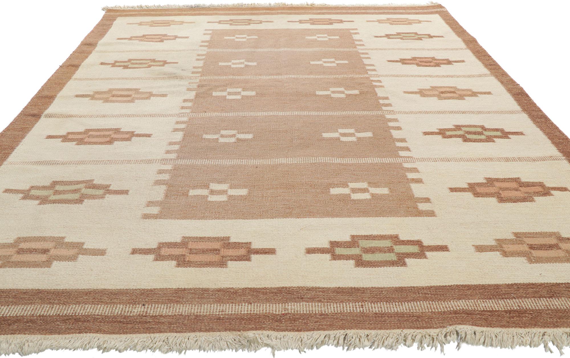 Alfombra Röllakan Escandinava Sueca Vintage Erik Lundberg Skogsstjärnan Tono Tierra Escandinavo moderno en venta