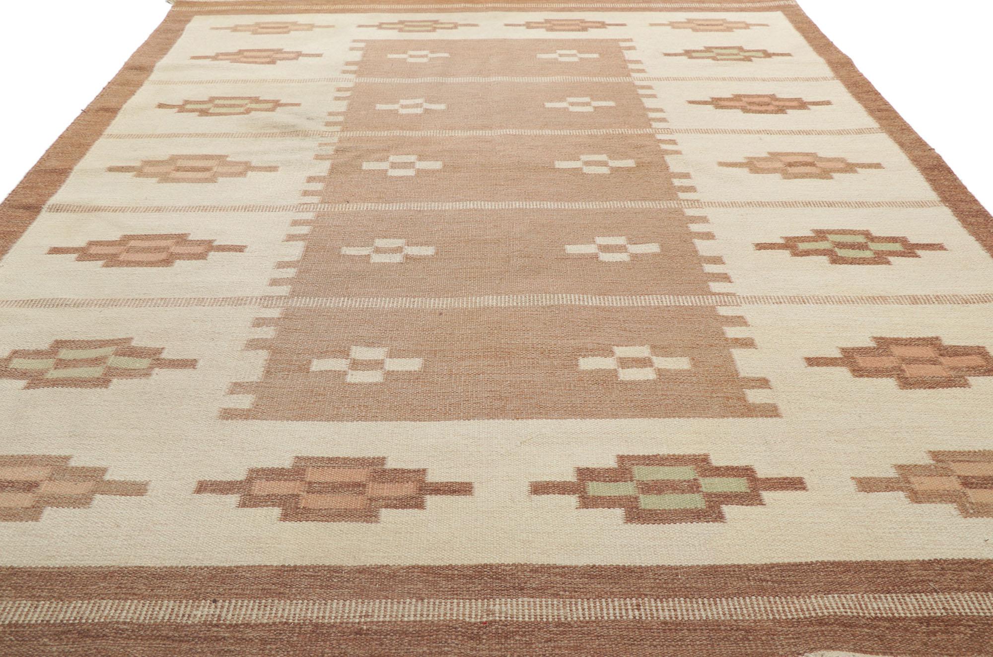 Alfombra Röllakan Escandinava Sueca Vintage Erik Lundberg Skogsstjärnan Tono Tierra Sueco en venta