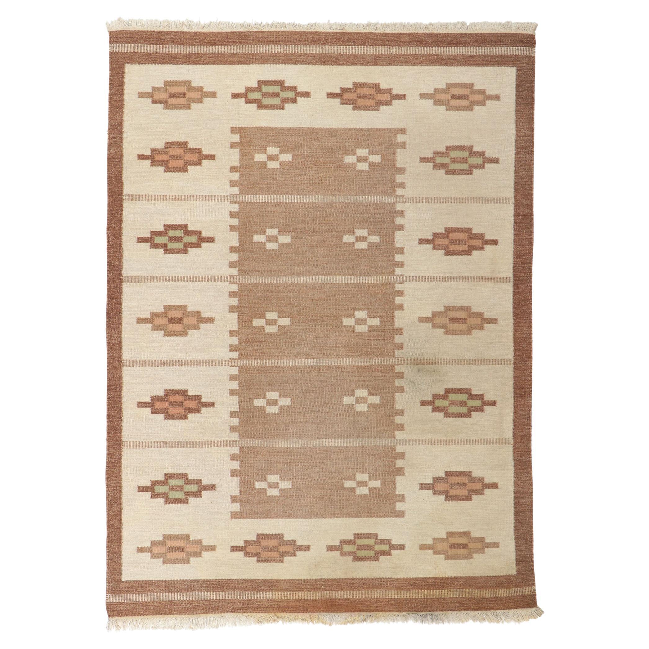 Alfombra Röllakan Escandinava Sueca Vintage Erik Lundberg Skogsstjärnan Tono Tierra en venta