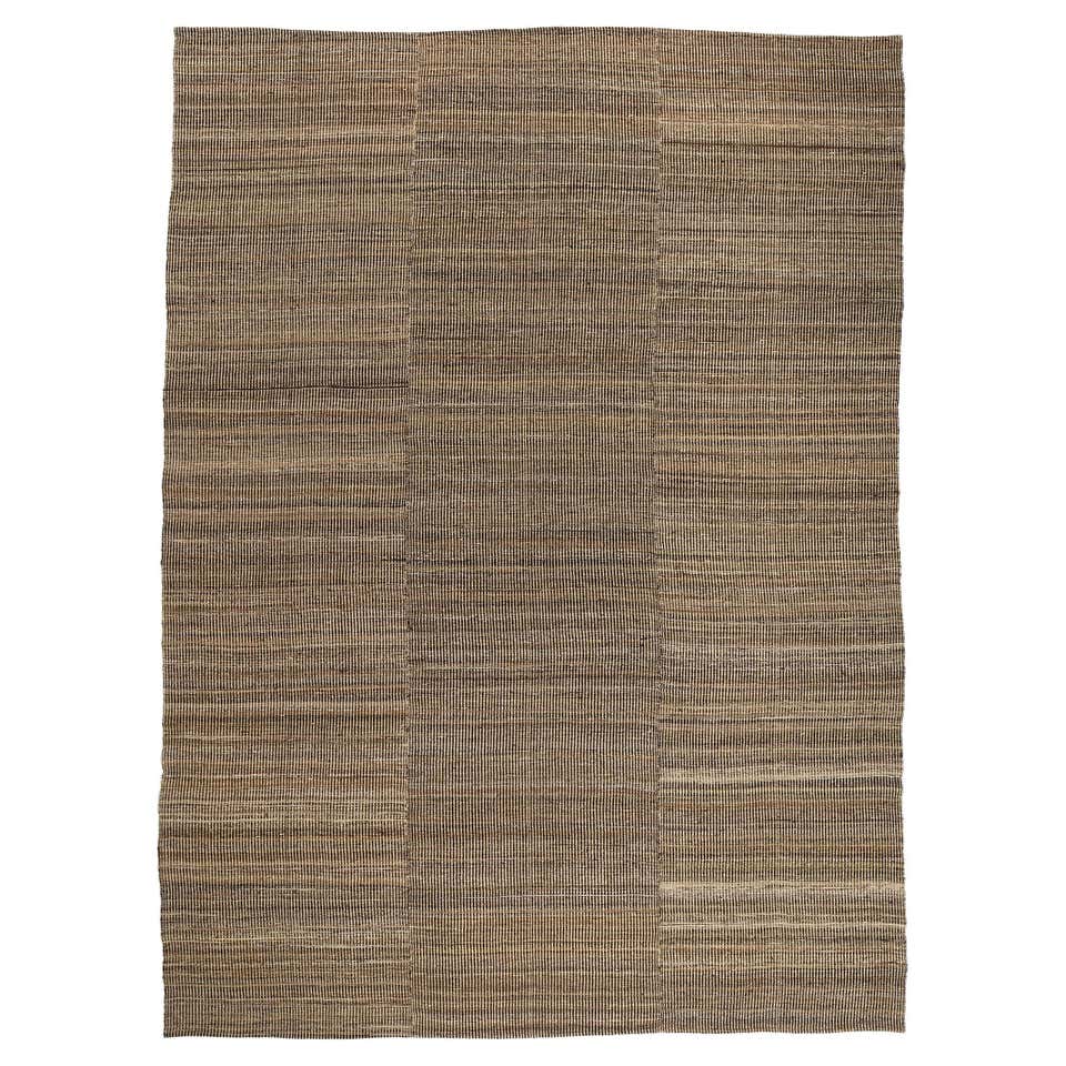 Earth-Tone Japandi Kilim Area Rug, Coastal Serenity Meets Simplistic ...