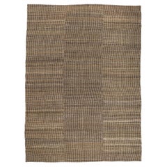 Earth-Tone Japandi Kilim Area Rug, Modern Serenity Meets Simplistic Hygge