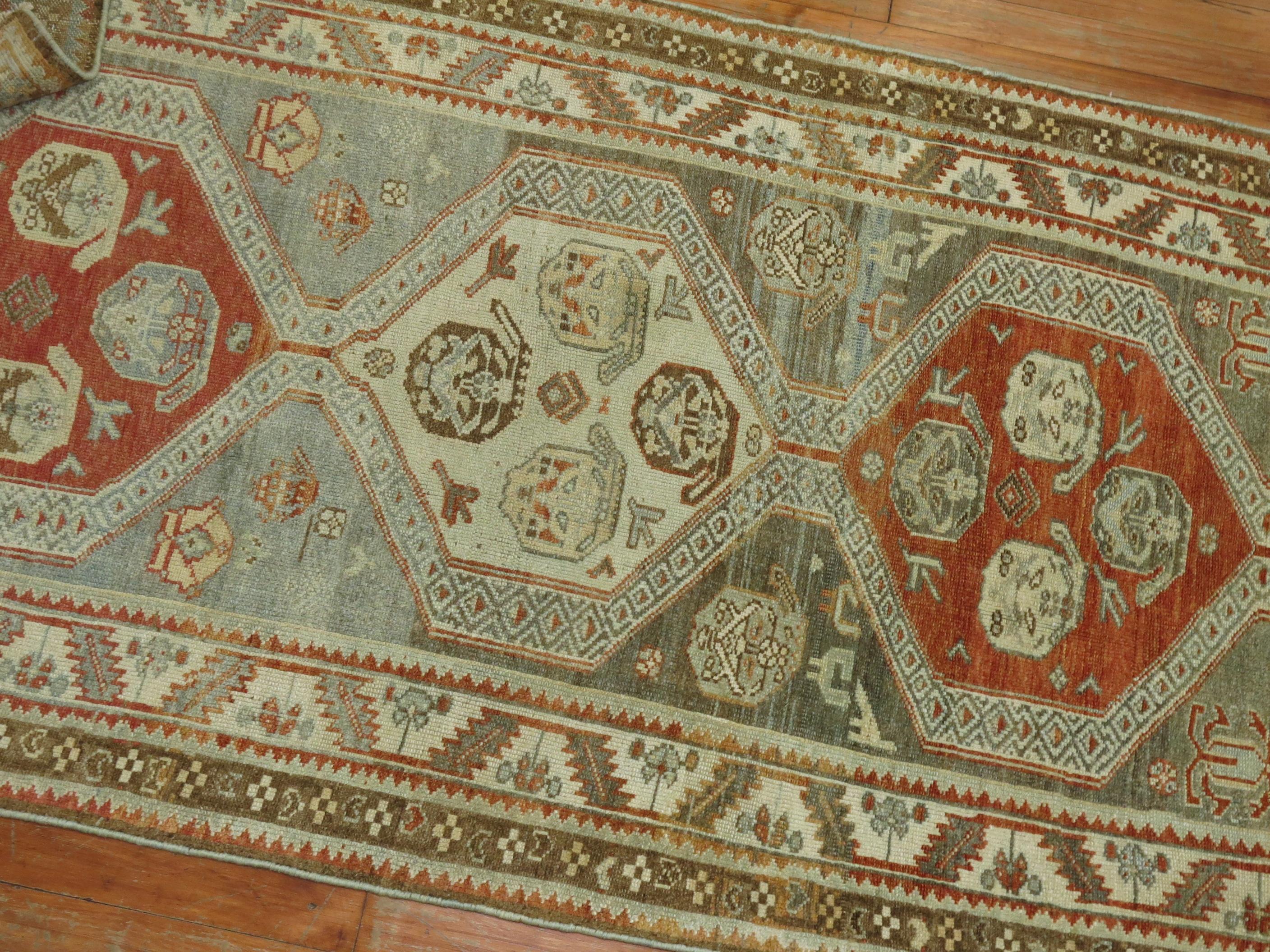 Earth Tone Malayer Antique Persian Runner For Sale 3