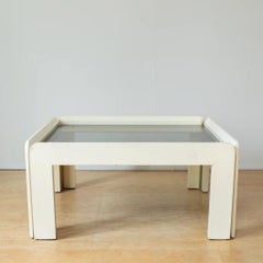 Earth tone modern Glass Top Low Table for living room from Italy