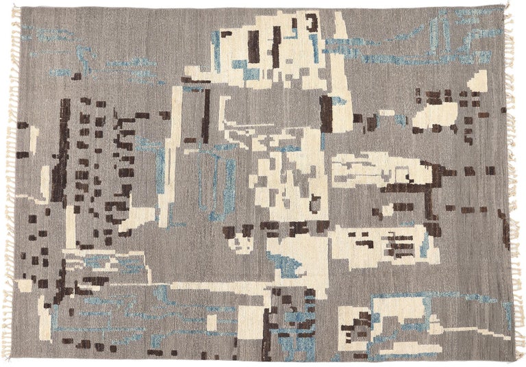 EarthTone Modern Moroccan HighLow Rug Inspired by Nature, Biophilic Design For Sale at 1stDibs