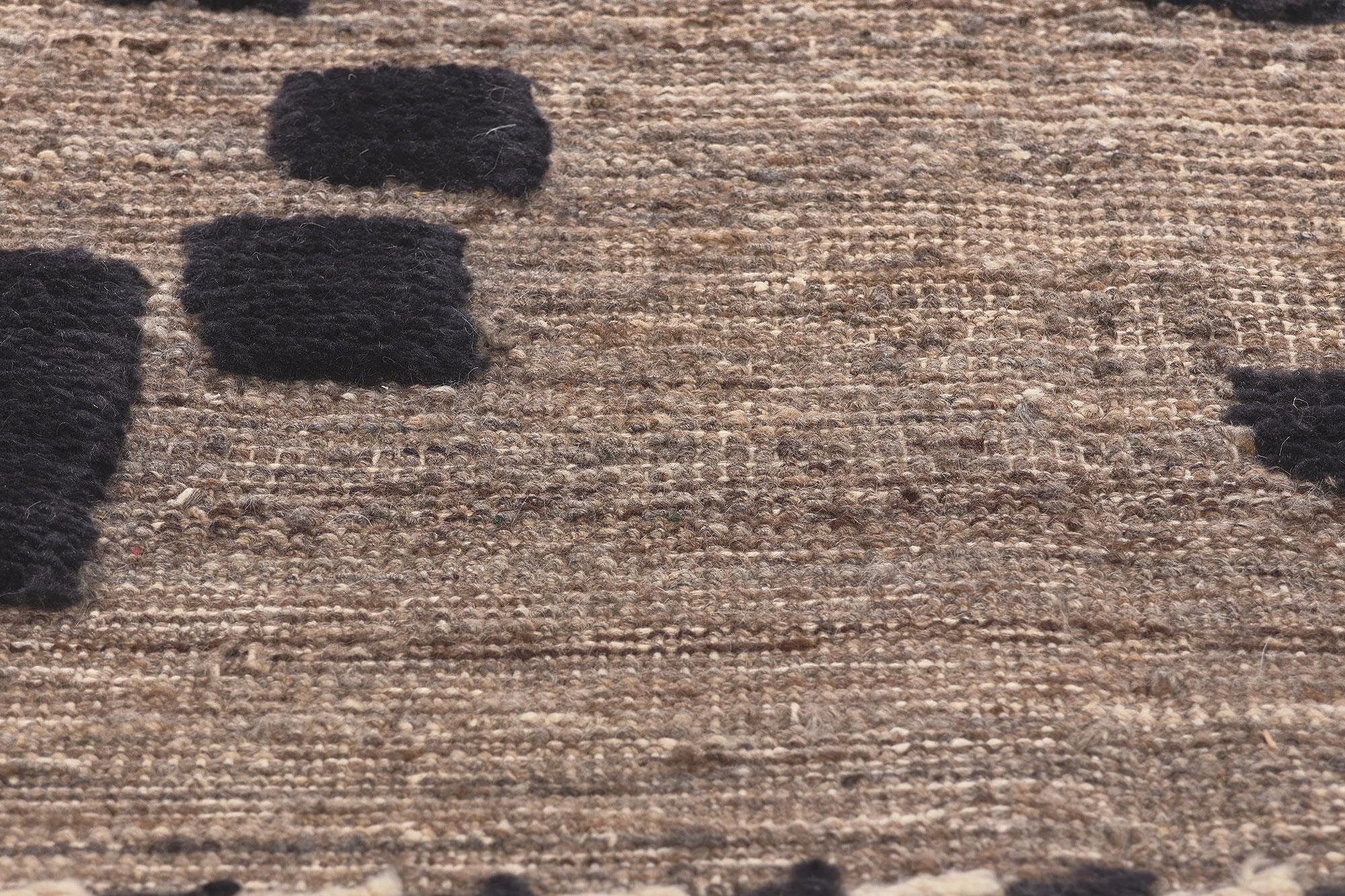 Hand-Woven Earth-Tone Modern Moroccan High-Low Rug Inspired by Nature, Biophilic Design For Sale