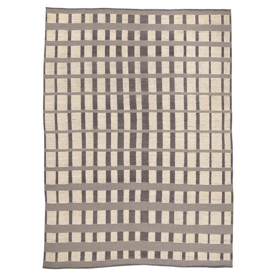 Earth-Tone Modern Moroccan High-Low Rug with Bauhaus Style For Sale at ...