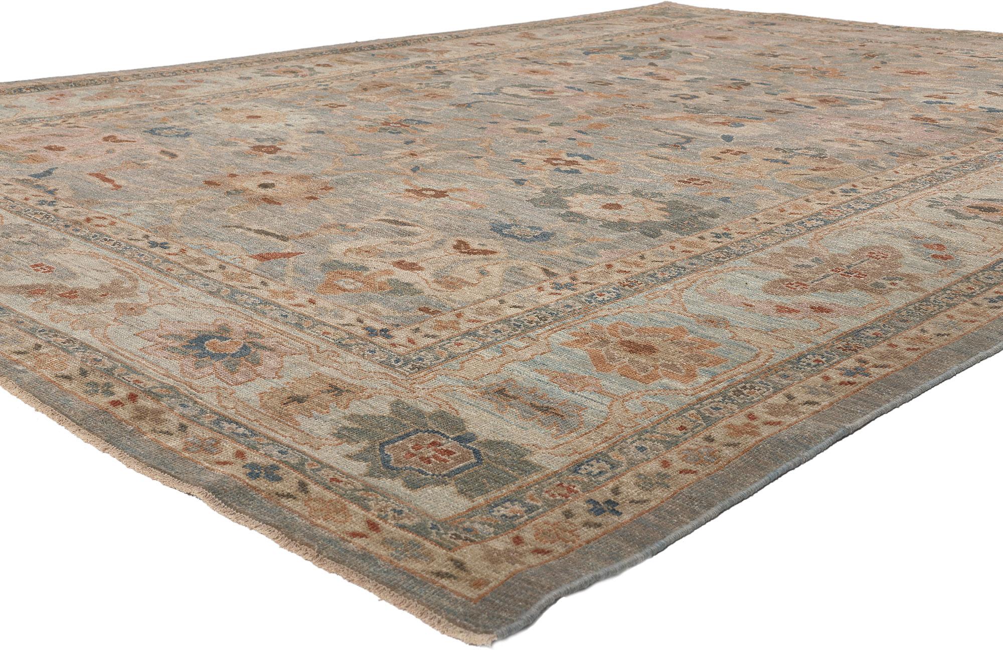 60700 Modern Persian Sultanabad Rug, 08'07 x 12'00.
Modern style meets organic luxe in this hand knotted wool Persian Sultanabad rug. The nature-inspired design and earth-tone colors woven into this piece work together creating a high-end look with