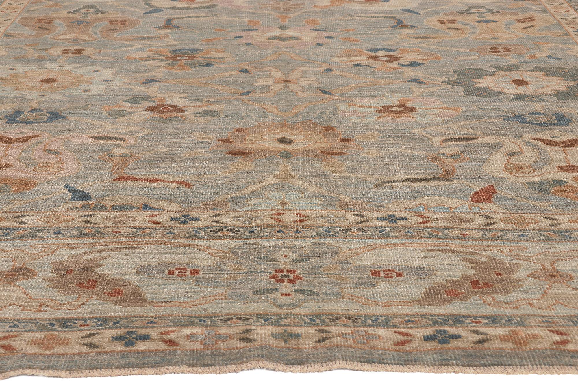 Earth-Tone Persian Sultanabad Rug, Modern Style Meets Organic Luxe In New Condition For Sale In Dallas, TX