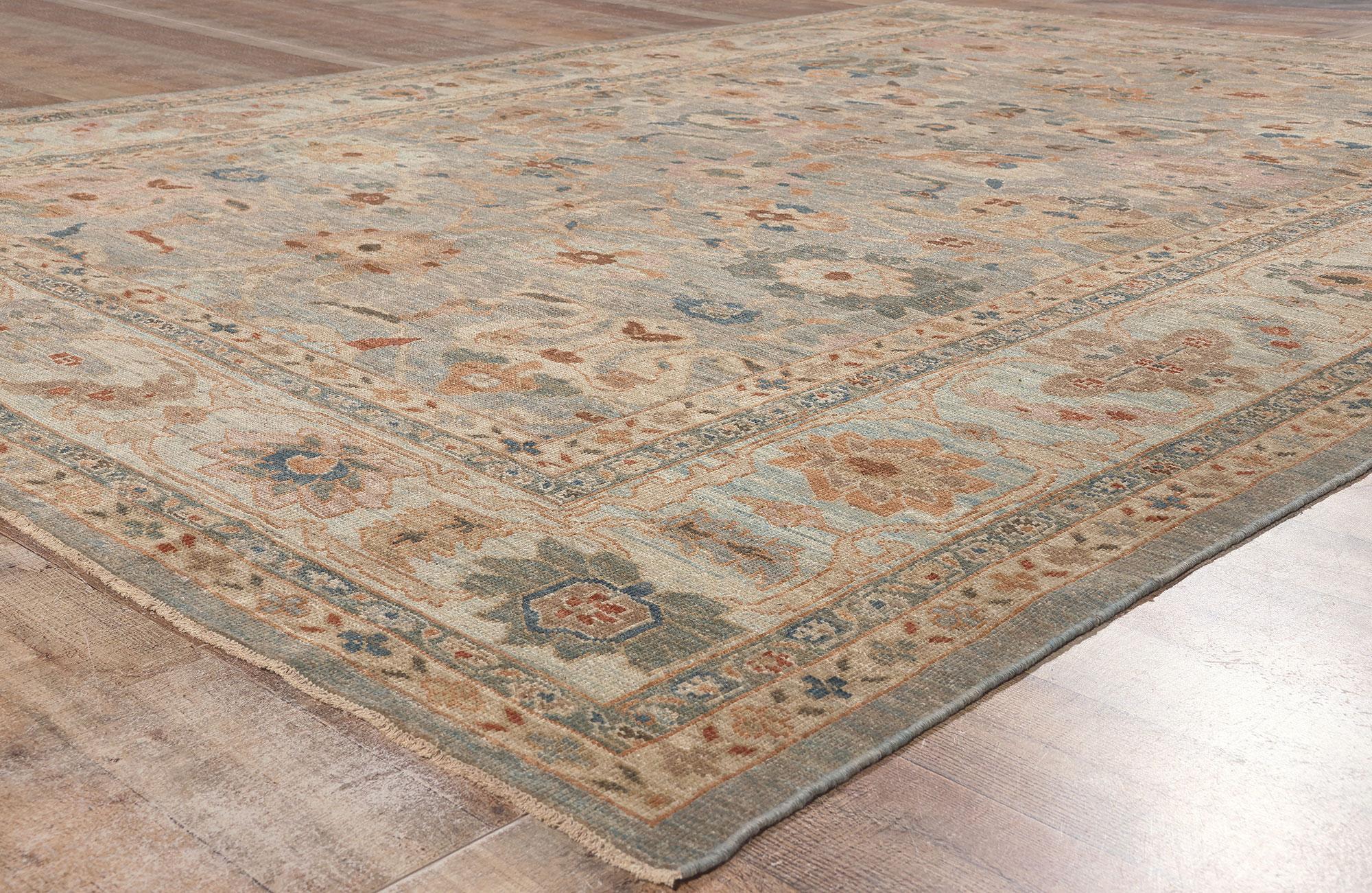 Earth-Tone Persian Sultanabad Rug, Modern Style Meets Organic Luxe For Sale 1