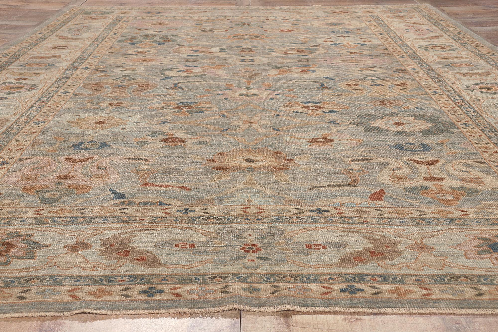Earth-Tone Persian Sultanabad Rug, Modern Style Meets Organic Luxe For Sale 2