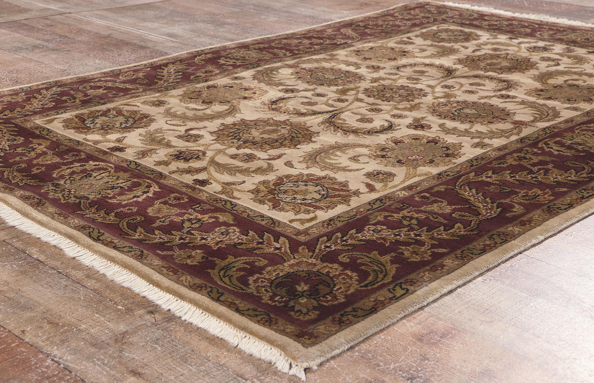 Wool Earth-Tone Vintage Indian Rug For Sale