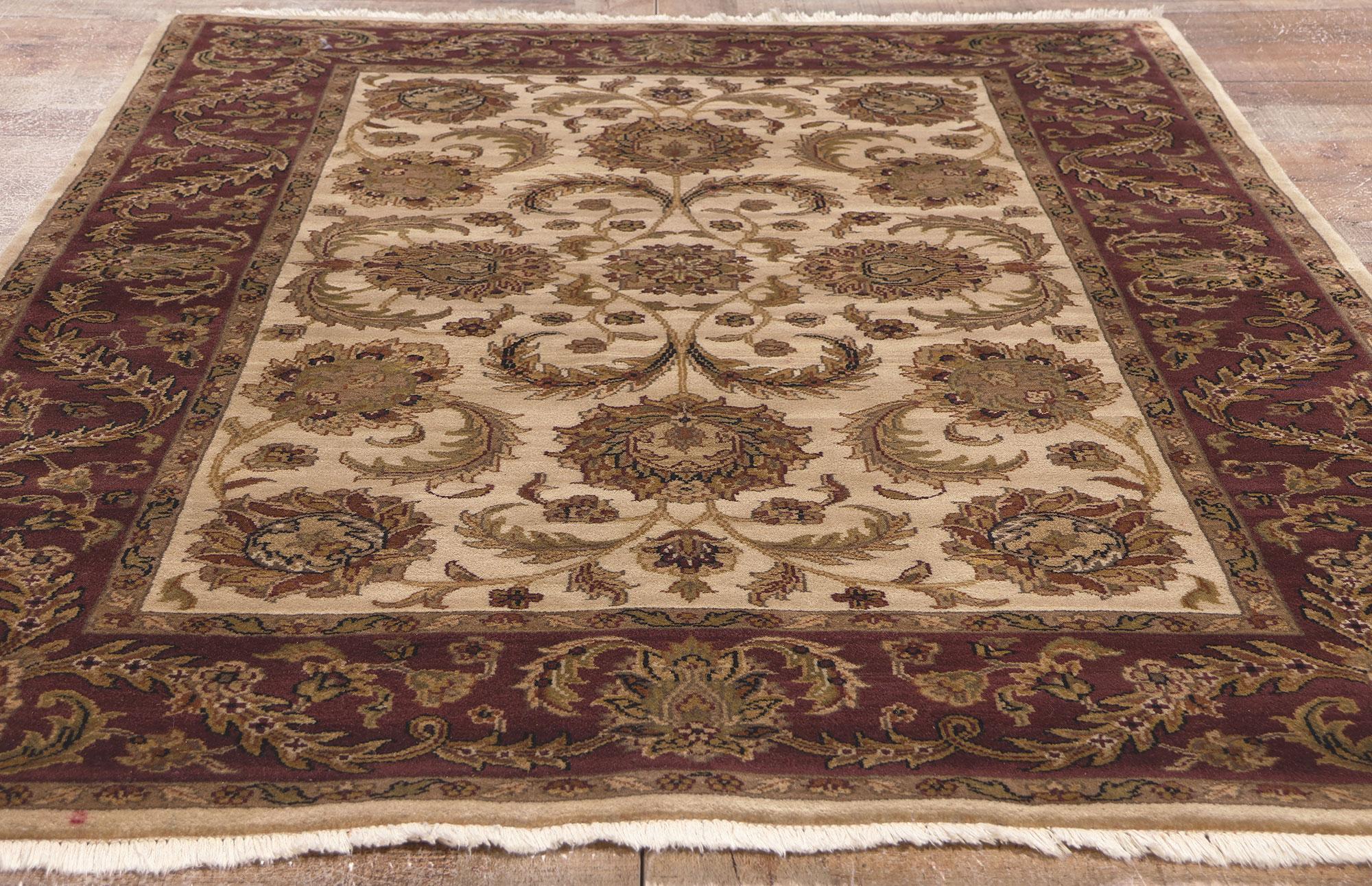 Earth-Tone Vintage Indian Rug For Sale 1