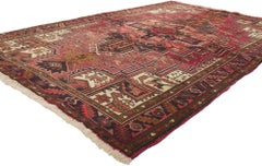 Earth-Tone Vintage Persian Heriz Rug with Modern Style