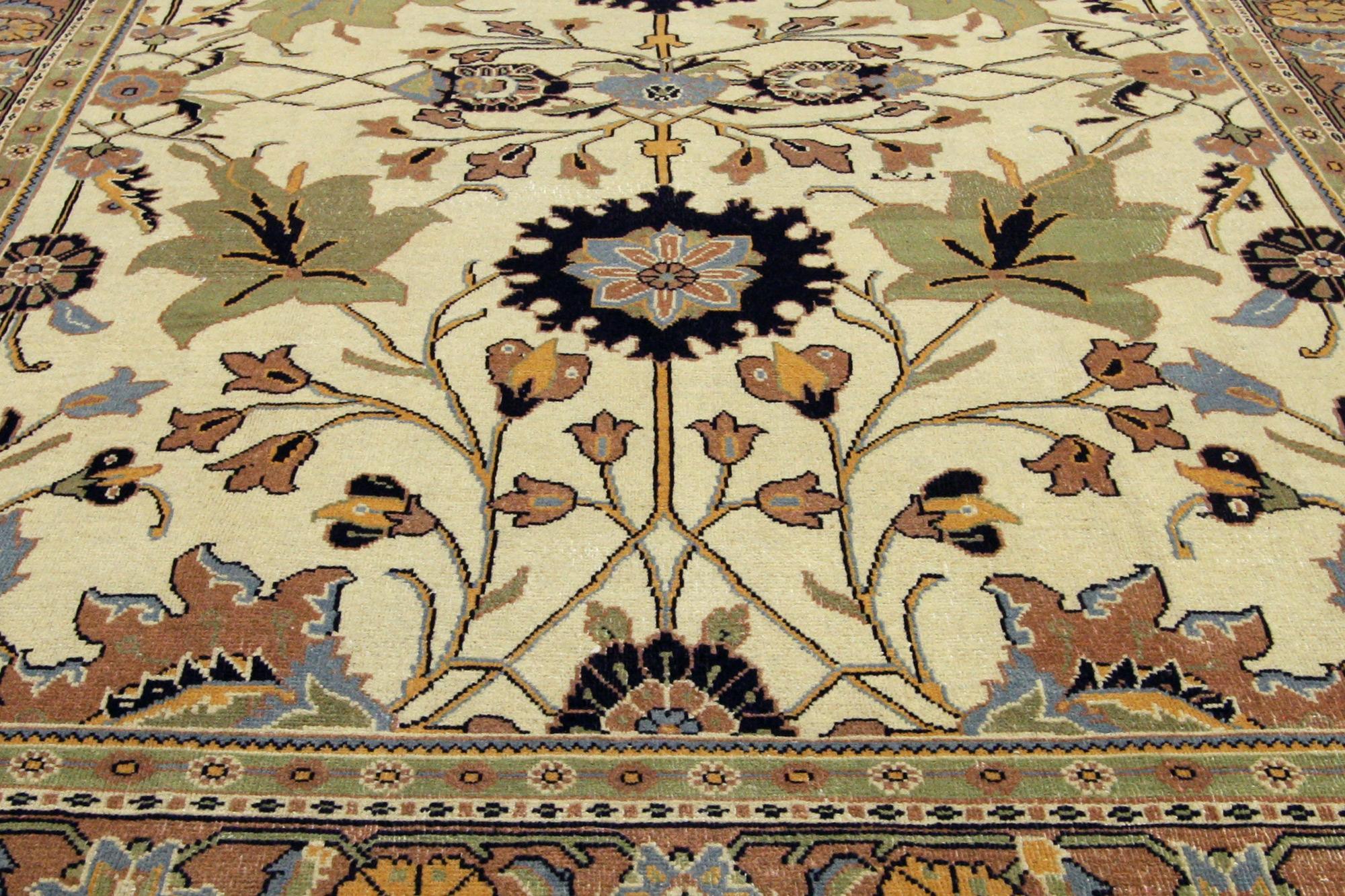 Erdfarbener Vintage-Perser Mahal-Teppich  (Persisch) im Angebot
