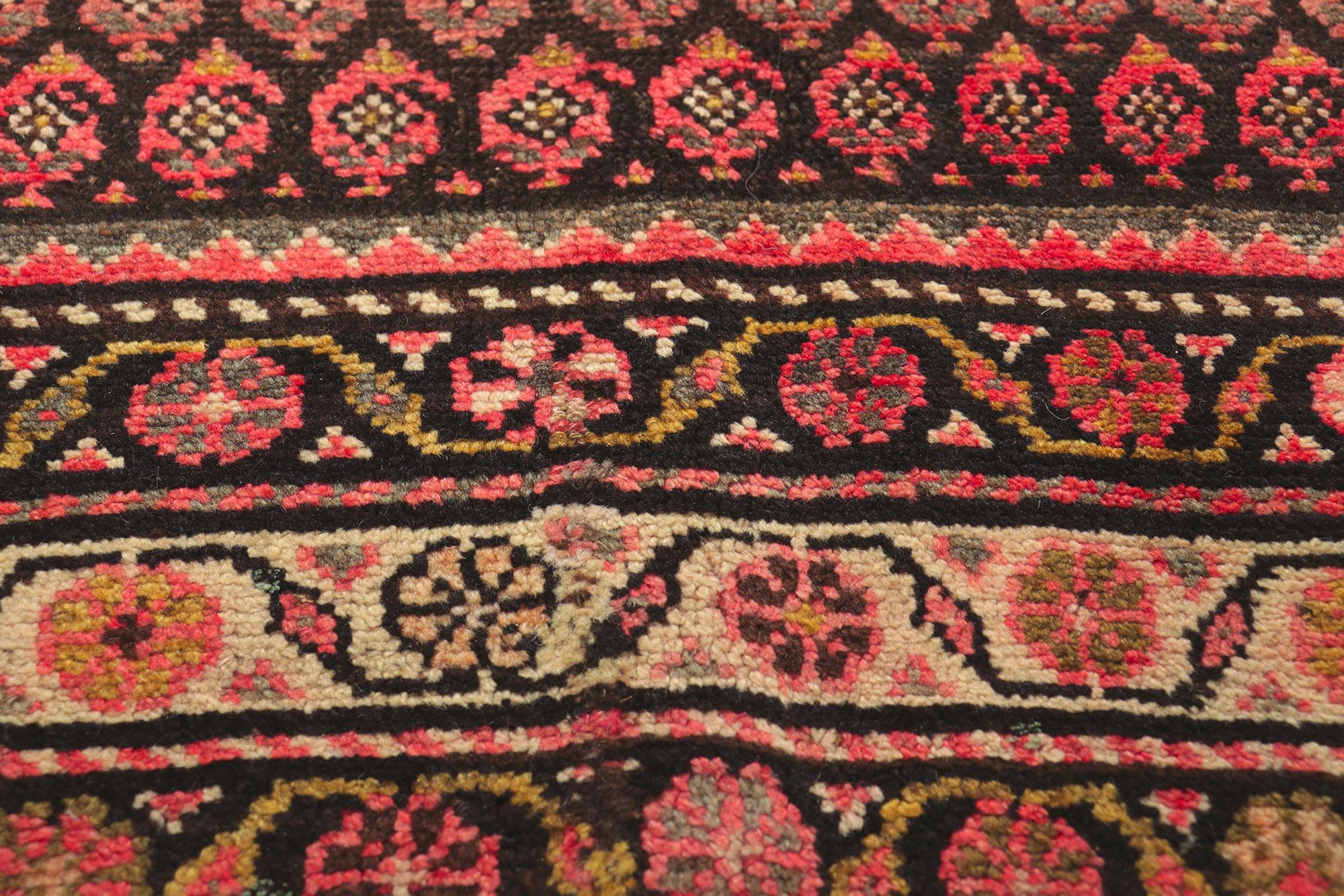20th Century Earth-Tone Vintage Persian Malayer Rug Runner For Sale