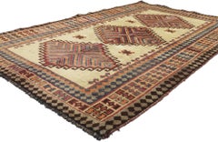 1960's Earth-Tone Persian Shiraz Rug with Modern Style