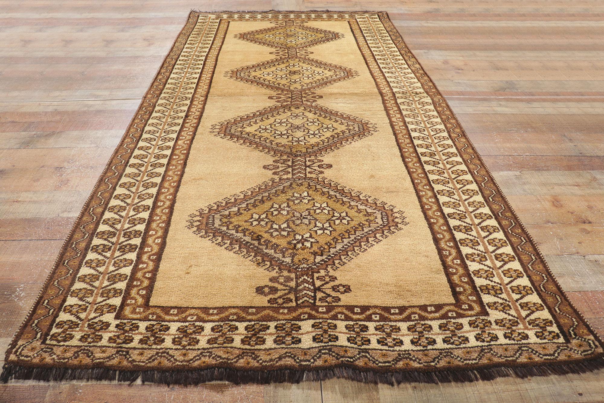 Earth-Tone Vintage Persian Shiraz Tribal Rug For Sale 2