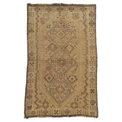 Earth-Tone Vintage Persian Shiraz Tribal Rug