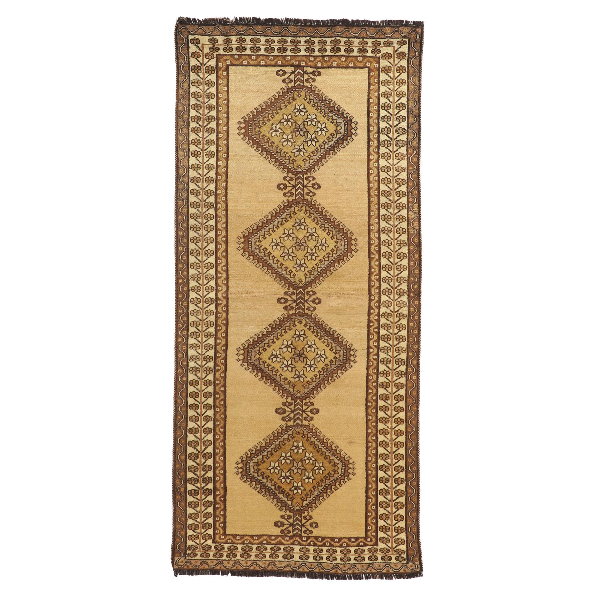 Earth-Tone Vintage Persian Shiraz Tribal Rug For Sale