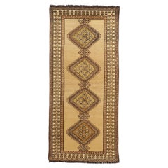 Earth-Tone Vintage Persian Shiraz Tribal Rug