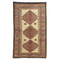 Tapis persan Shiraz de couleur terre avec style moderne des années 1960