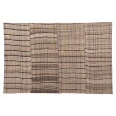 Earth-Tone Vintage Turkish Kilim Rug, Wabi-Sabi Embraces Sustainable Design