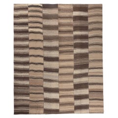 Earth-Tone Retro Turkish Kilim Rug, Wabi-Sabi Embraces Sustainable Design