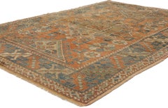 Tapis Oushak turc vintage de couleur terre