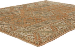Tapis Oushak turc vintage de couleur terre