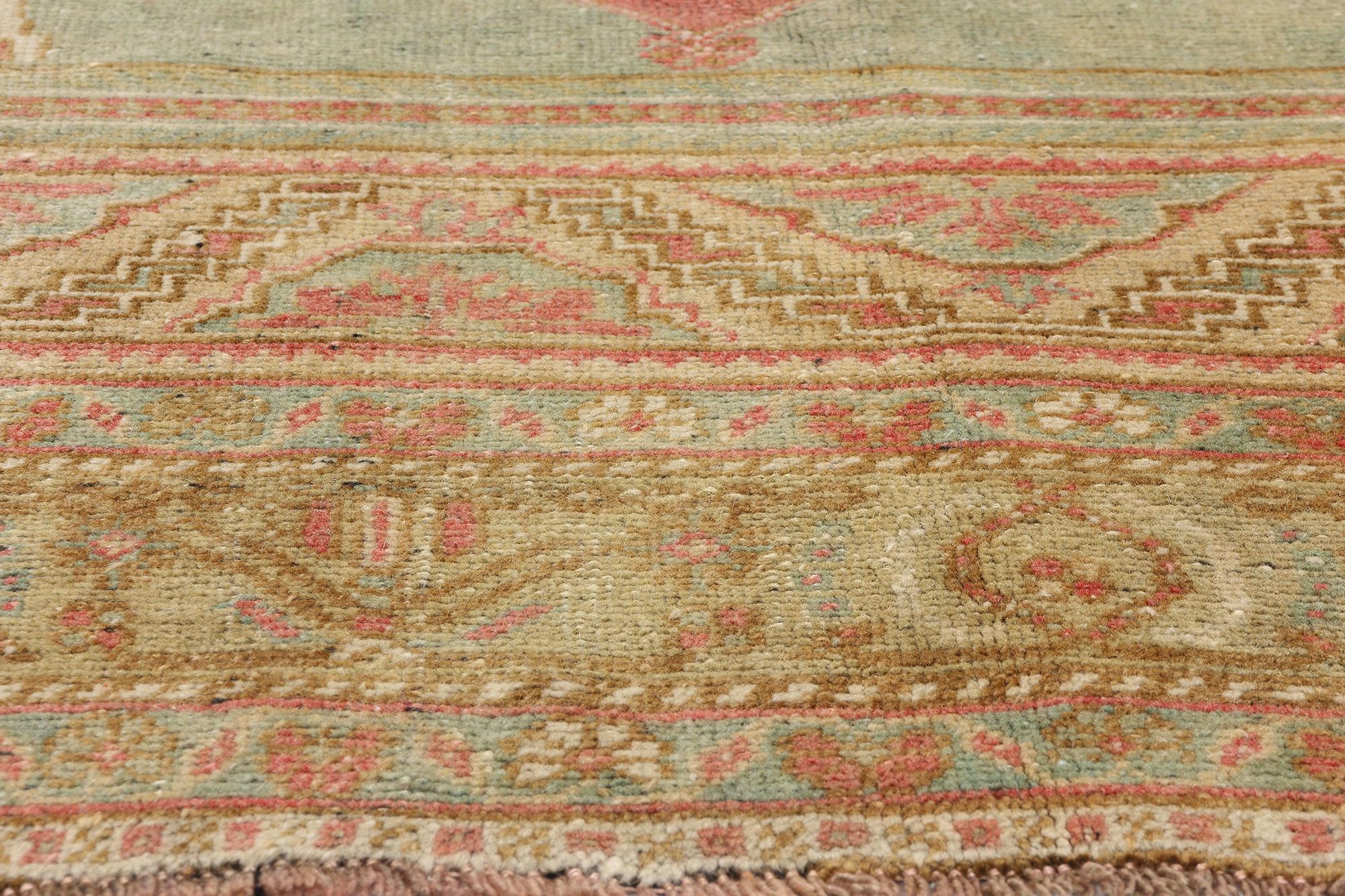 Earth-Tone Vintage Turkish Oushak Rug In Good Condition For Sale In Dallas, TX