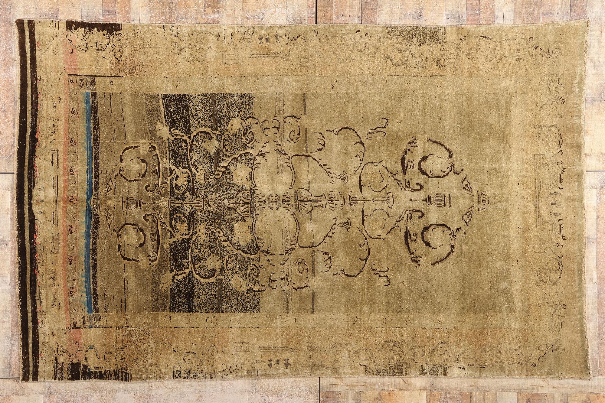 1930's Turkish Oushak Carpet with Traditional Style For Sale 10