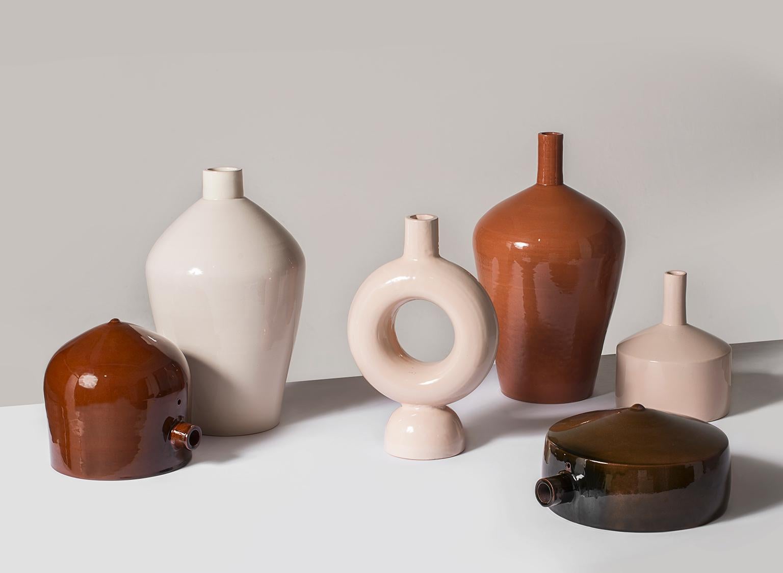 Earth-Toned Abba Collection of Ceramic Vases Celebrates Ancient Water Urns For Sale 1