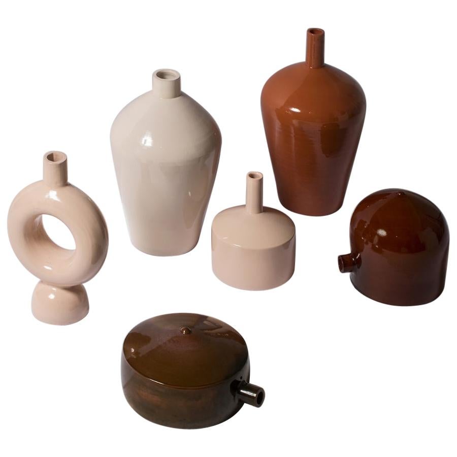 Earth-Toned Abba Collection of Ceramic Vases Celebrates Ancient Water Urns For Sale