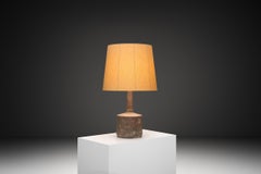 Lampe de table en céramique de couleur terre par Mobach, Pays-Bas, années 1960