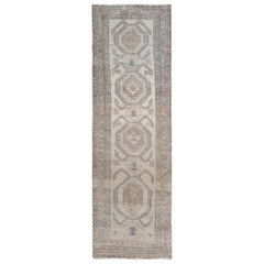 Earth Tones Colors Vintage and Worn Down Wide Runner North West Persian Rug