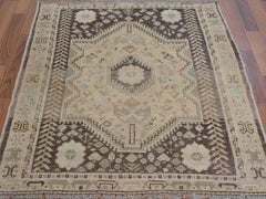 Earth Tones Faded Vintage Persian Shiraz Worn Down Hand Knotted Oriental Rug