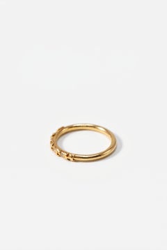 Earth Word Ring – 14-karätiges Weißgold mit weißen Diamanten, Stapelring, J DAUPHIN