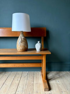Earthcolored Vintage Danish Stoneware Table Lamp, 1960s