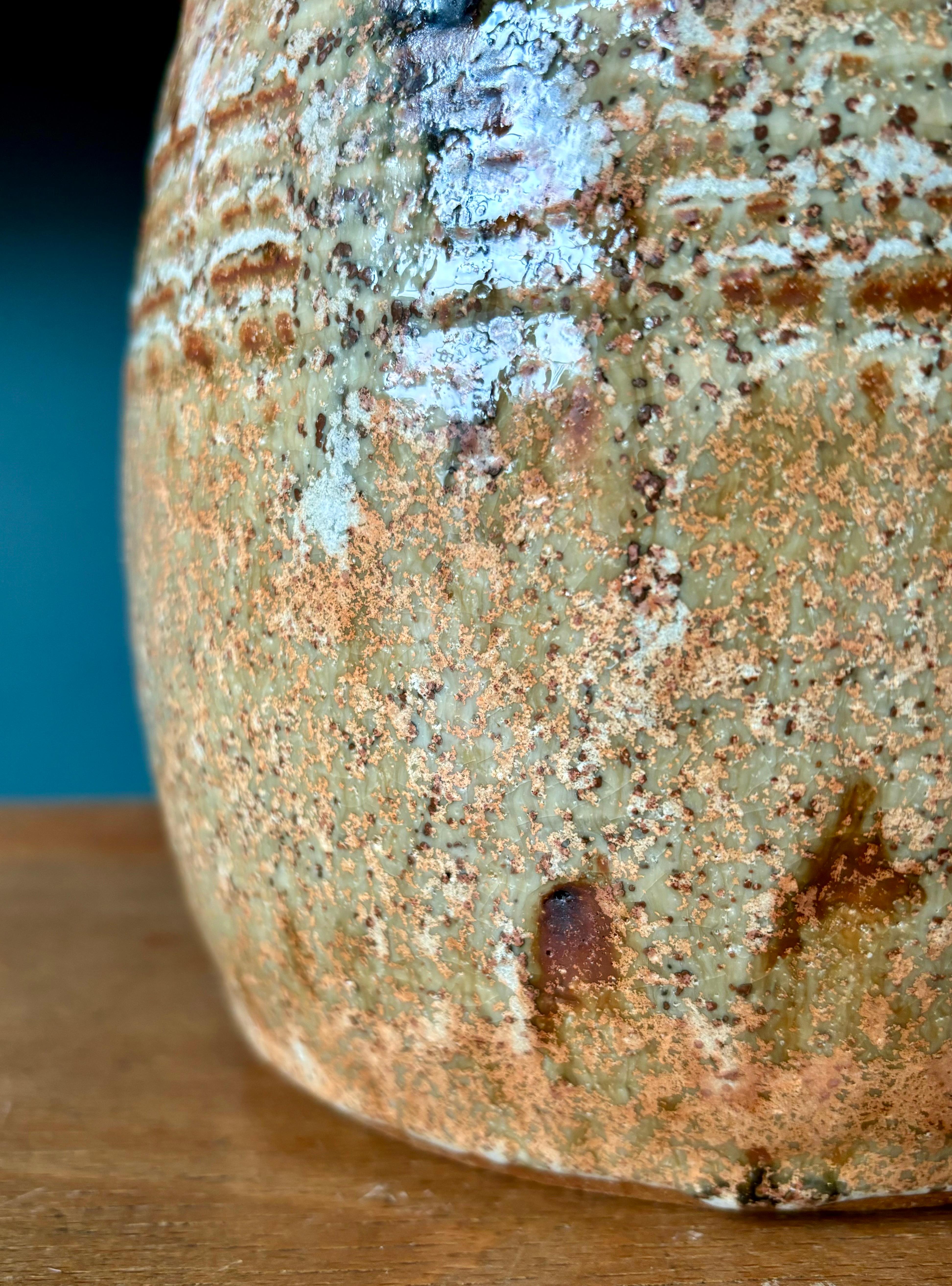 Earthcolored Vintage Stoneware Table Lamp, 1960s In Good Condition For Sale In Copenhagen, DK