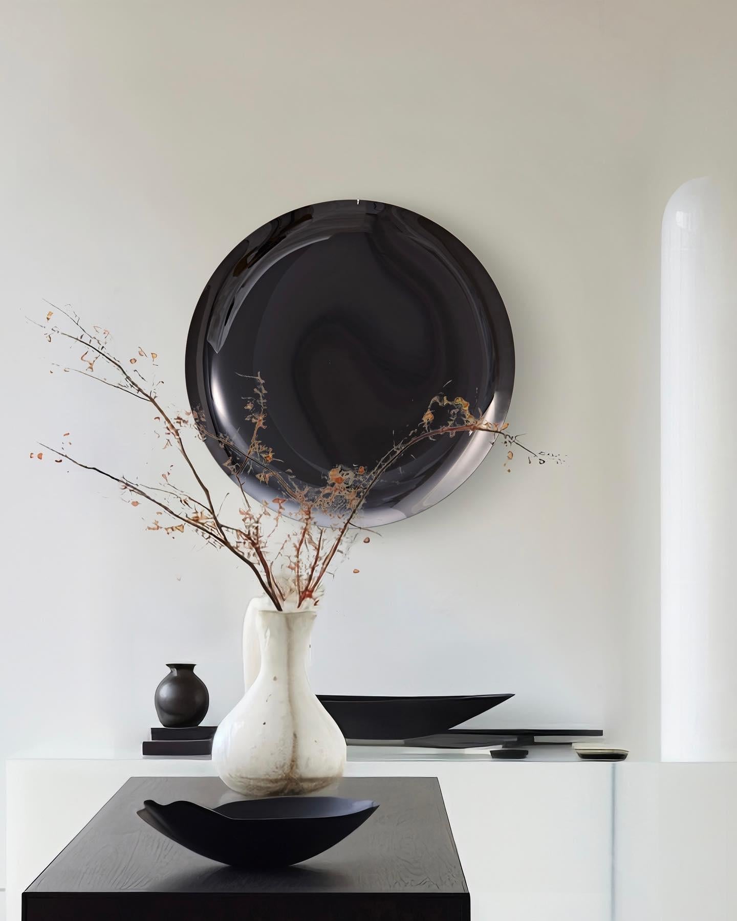 Specchio in argento con pigmento di rame, design scultoreo di Homa in vendita 6