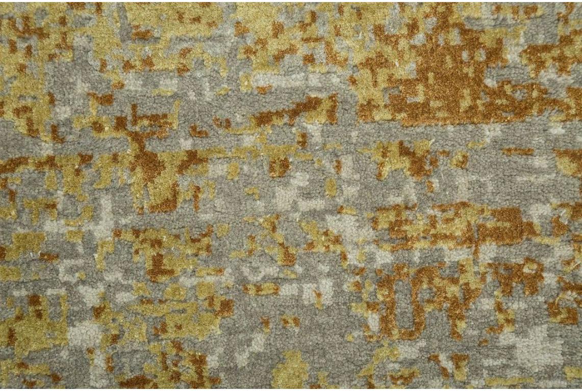 Alfombra anudada a mano Blanco Antiguo y Mostaza Miel 240x300 cm Indio en venta