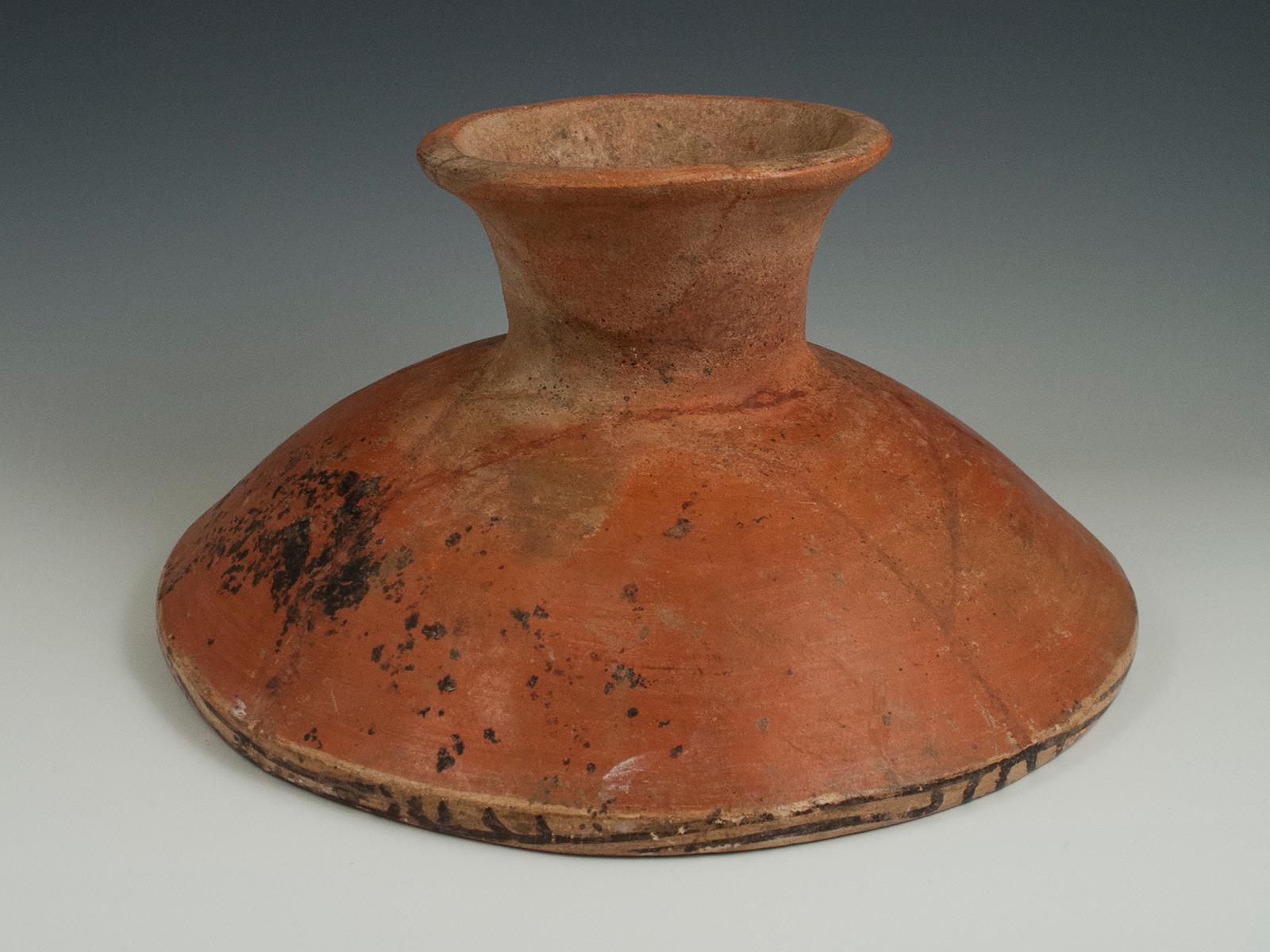 Hand-Crafted  Earthenware Bat Pedestal Dish, Coclé Culture, Panama, 600-800 A.D. For Sale