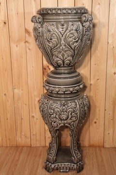 Earthenware Cache Pot Et Ca Colonne Attributed To Massier