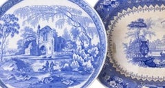 Earthenware - Davenport earthenware platter and fruit bowl - 19th century