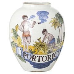 Earthenware - Earthenware tobacco pot - 18th century