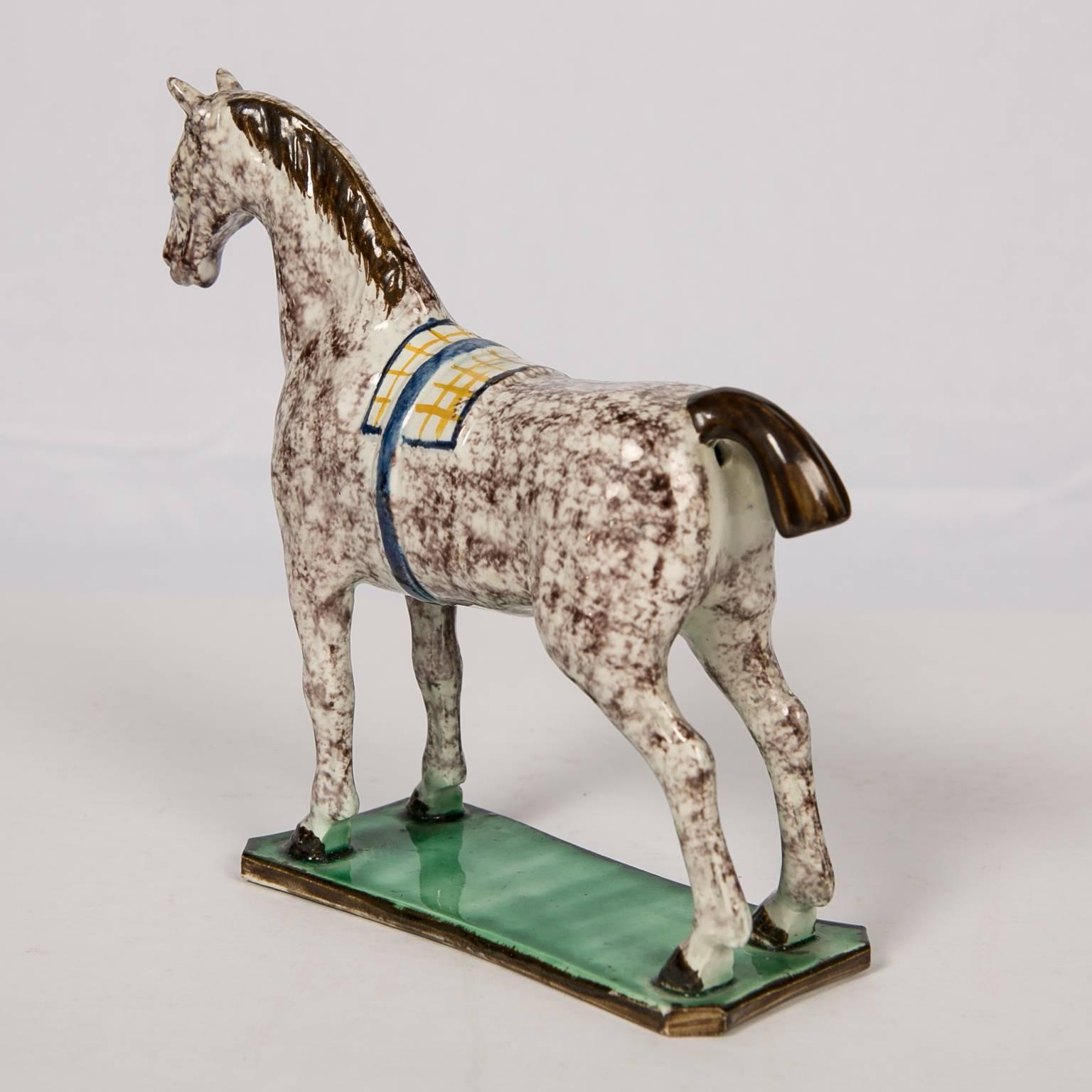 Hand-Painted Earthenware Figure of a Horse