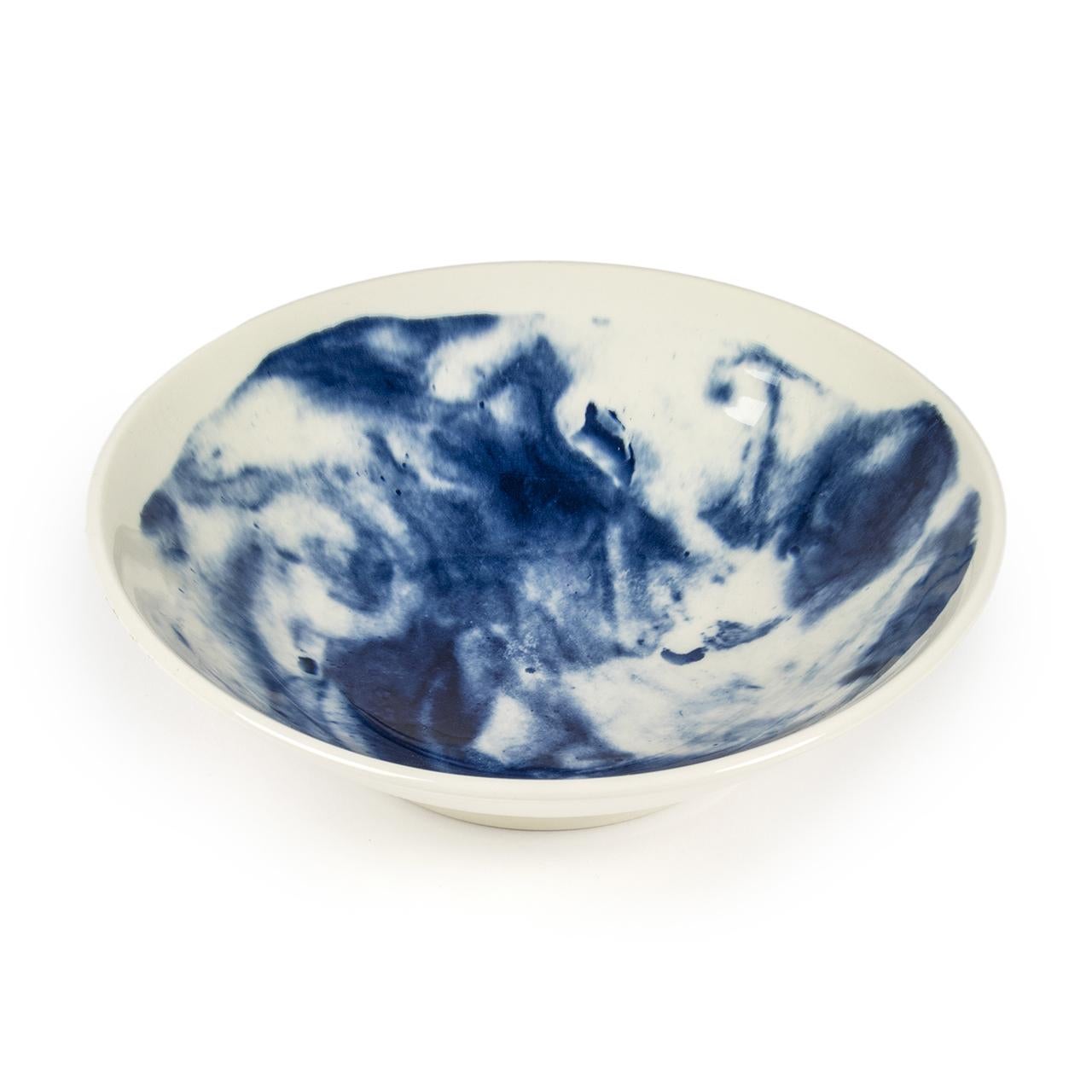 British Earthenware Medium Bowl with Interpretation of Traditional Creamware For Sale