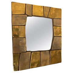 Earthenware mirror by Mithé Espelt, model "Cuzco" created in 1974