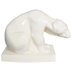 Modèle en faïence d'un ours polaire par John Skeaping pour Wedgwood:: vers 1960