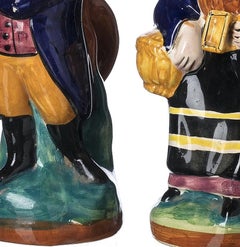 Earthenware - Pair of anthropomorphic bottles